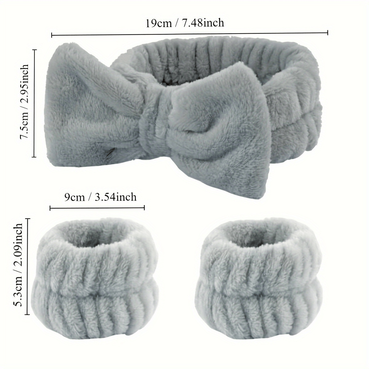 3pcs make up facial cleansing set elasticated pouf headband absorbent hand strap ideal gift for christmas new year headband anti slip hand strap water absorbent suitable for facial cleansing skincare make up details 1