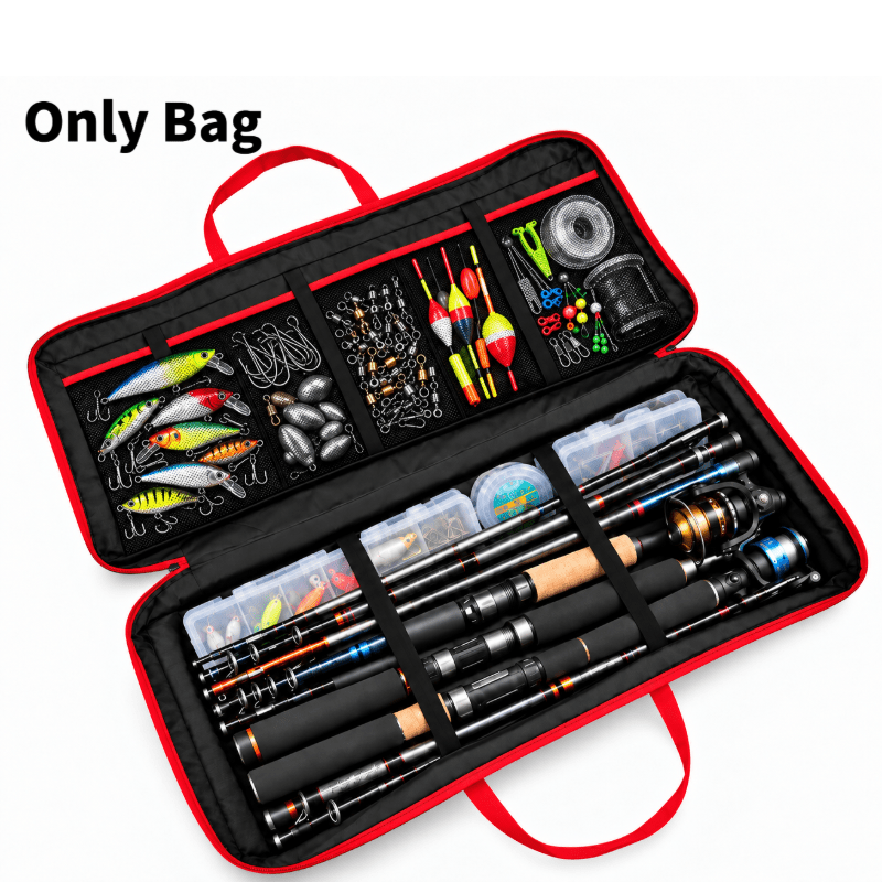 TEMU 1pc Large Capacity Fishing Rod Bag, Bank Fishing Platform Support Bag Fishing Bag Thick And Wear-resistant Fishing Gear Bag Rod Bag Storage Bag,