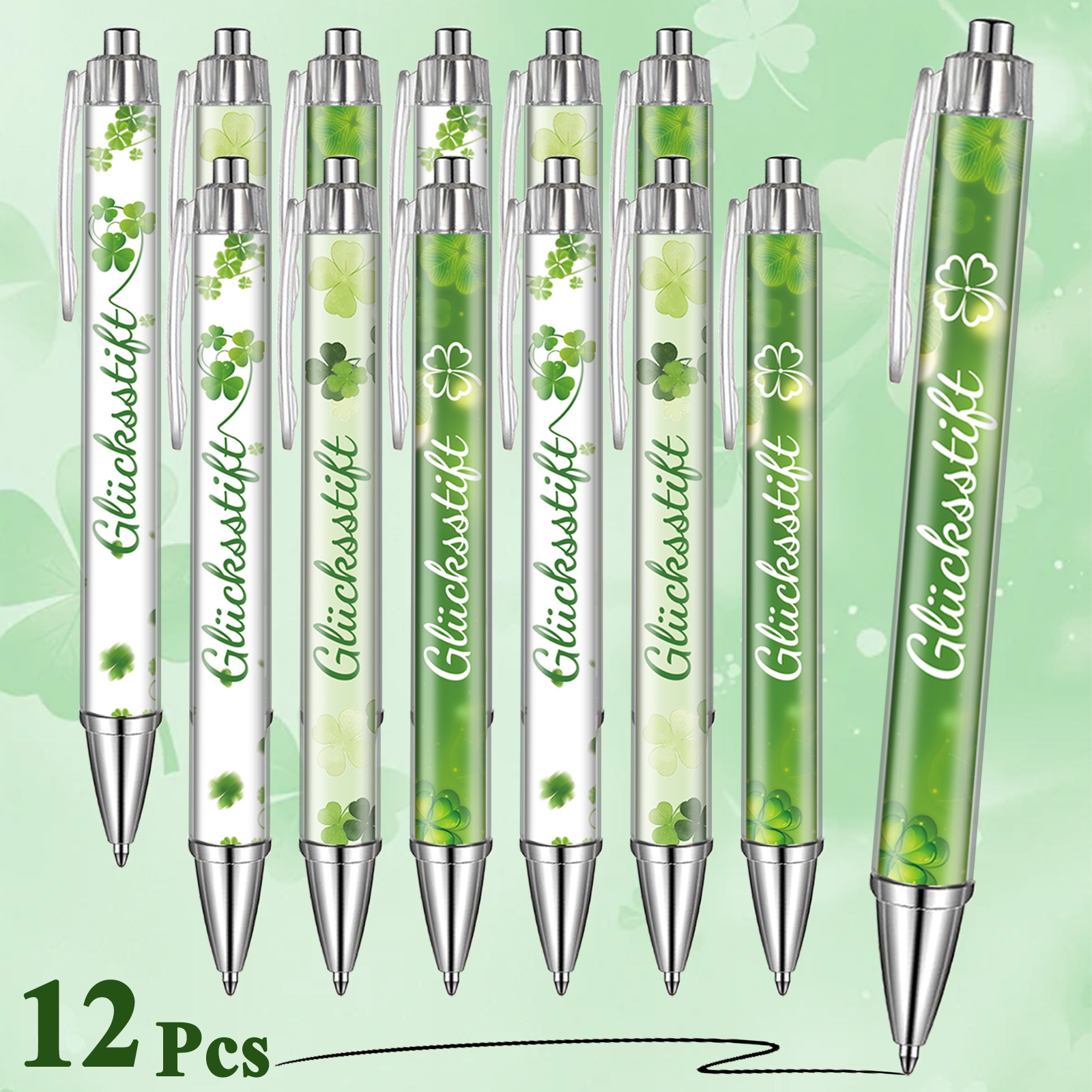 Image of 3/6/12pcs Pen Set, Printed With Engraved German Motivational Quotes, Black Ink Ballpoint Pen, Employee Appreciation Pen, Perfect Gift For , Gifts For Staff Volunteer Nurse