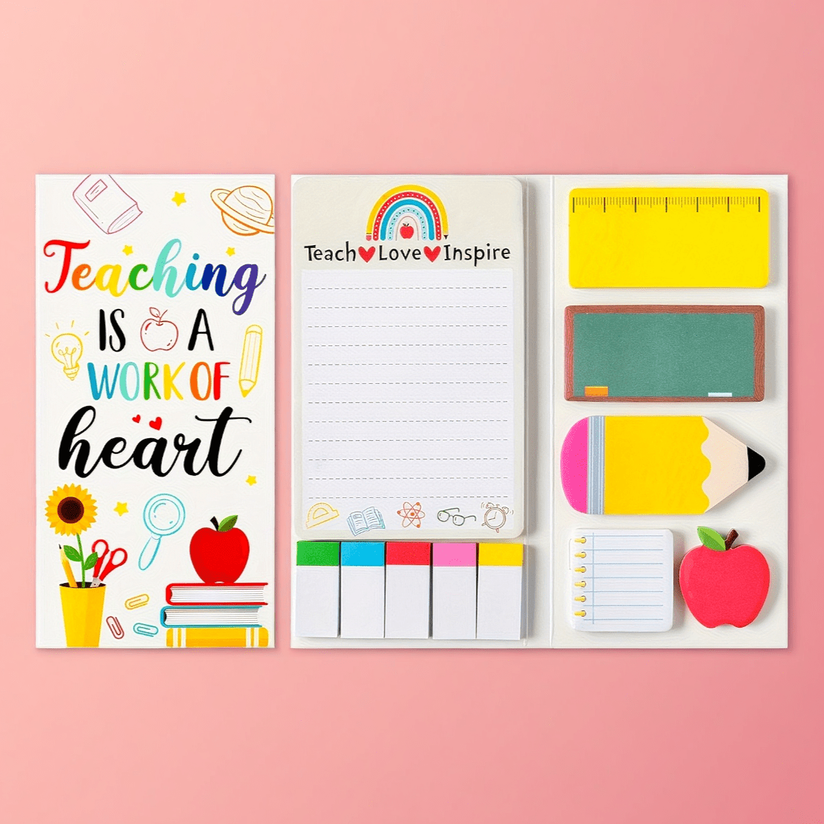 

Teacher Appreciation Note Set, Inspirational Classroom Stationery, Motivational Self-adhesive Notepads With Teacher's Desk Accessories For School Office Supplies