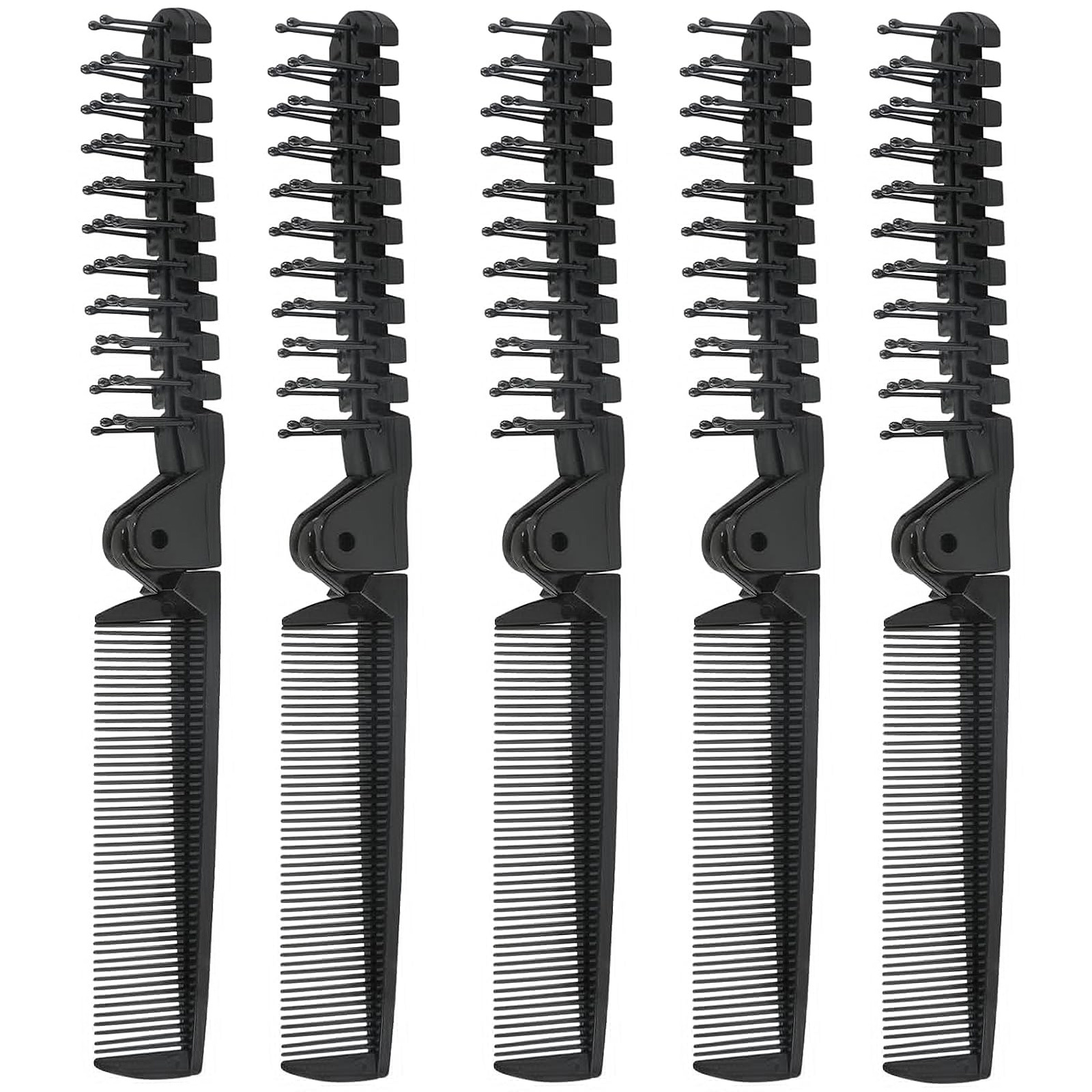 TEMU Lot de 5 Peignes de Voyage Pliants Portables, Peigne Double Face - à Dents Fines pour Hommes et Femmes, Outils de Coiffure