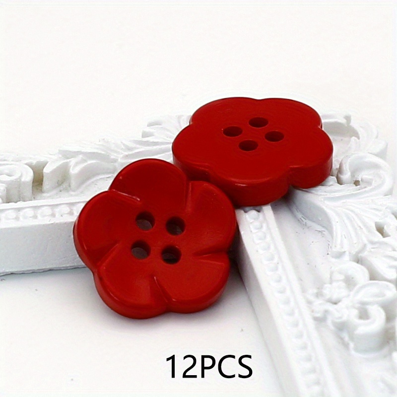 TEMU 12 piezas de botones de pétalo de dibujos animados coloridos de 17 mm/0.67 pulgadas, materiales para manualidades de pegatinas DIY, bonitos