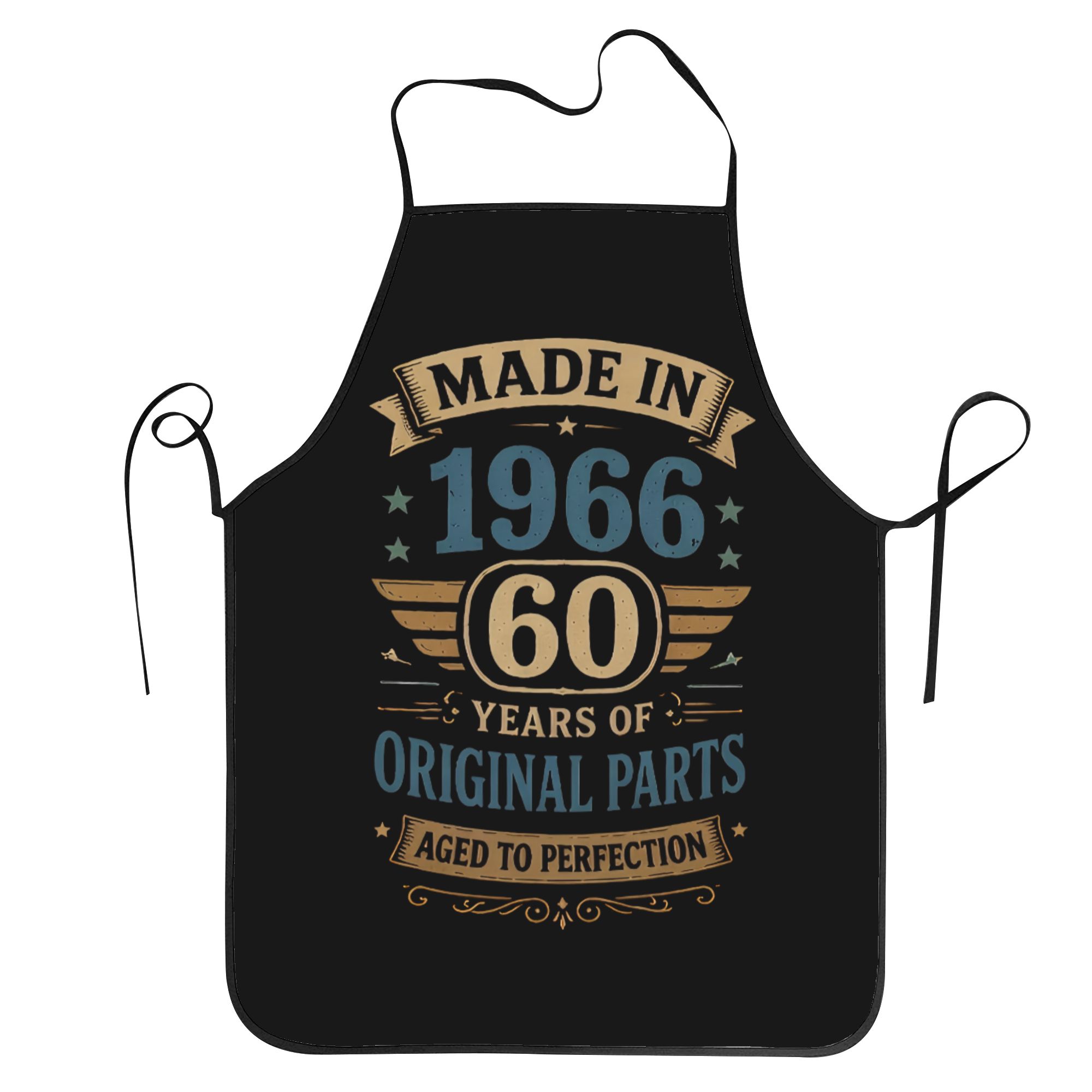 TEMU Made In 1966 60th Years If Original Parts Apron For Men Women Unisex Adjustable Aprons For Cooking Kitchen Bbq Garden Gift Pattern Suitable 1pc
