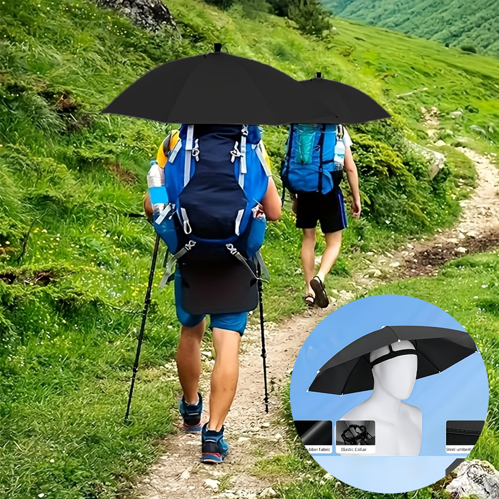 Upgraded Adjustable Sun Hat For Fishing, Camping, And Gardening-features Wind-resistant Abs Material, Elastic Neckband Design, And Compact Foldable Structure. Black Outdoor Gear, Battery-free.