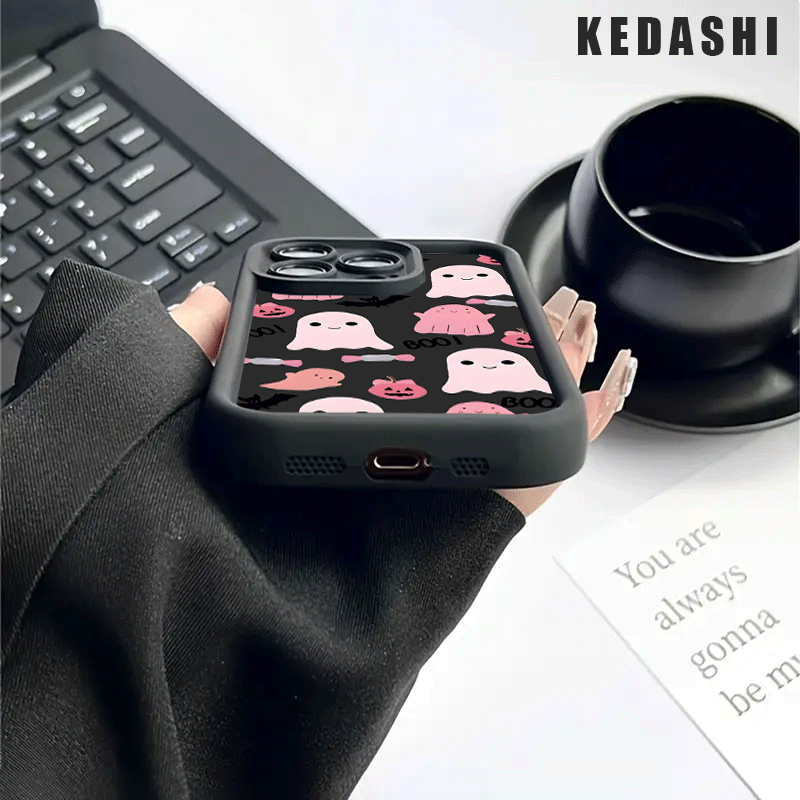 Burgundy Black and White Pink ghost TPU Shockproof Full Cover Precision Protective Case for Apple iPhone16promax, 16 15pro 14PLUS 13 12Pro 12mini 13 mini 11 Pro Max X XSMAX Pattern Printed Phone Case, Easter Gift, Christmas Halloween Decoration/Gift for Girlfriend, Boyfriend, Friends or - Image 12