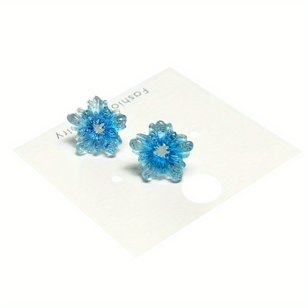 10pcs Resin Flower Earrings Set Hypoallergenic Plastic Studs in Assorted Colors