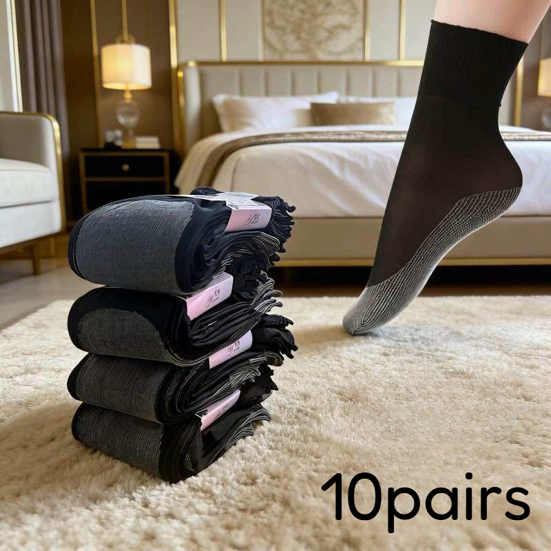TEMU 10 paires - Chaussettes mi-hautes élastiques contraintes, unisexes, tissu d'été et respirant, ouverture élastique pour un enfilage/mise facile,