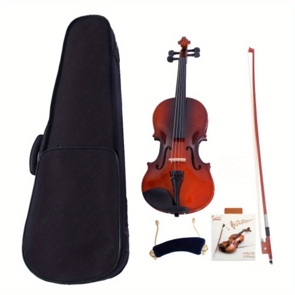 TEMU Glarry Acoustic Violin, Premium Violin Set For Beginner Student, Complete With Portable Carrying Case, Bow, String Set, Shoulder Rest, Easy-to-