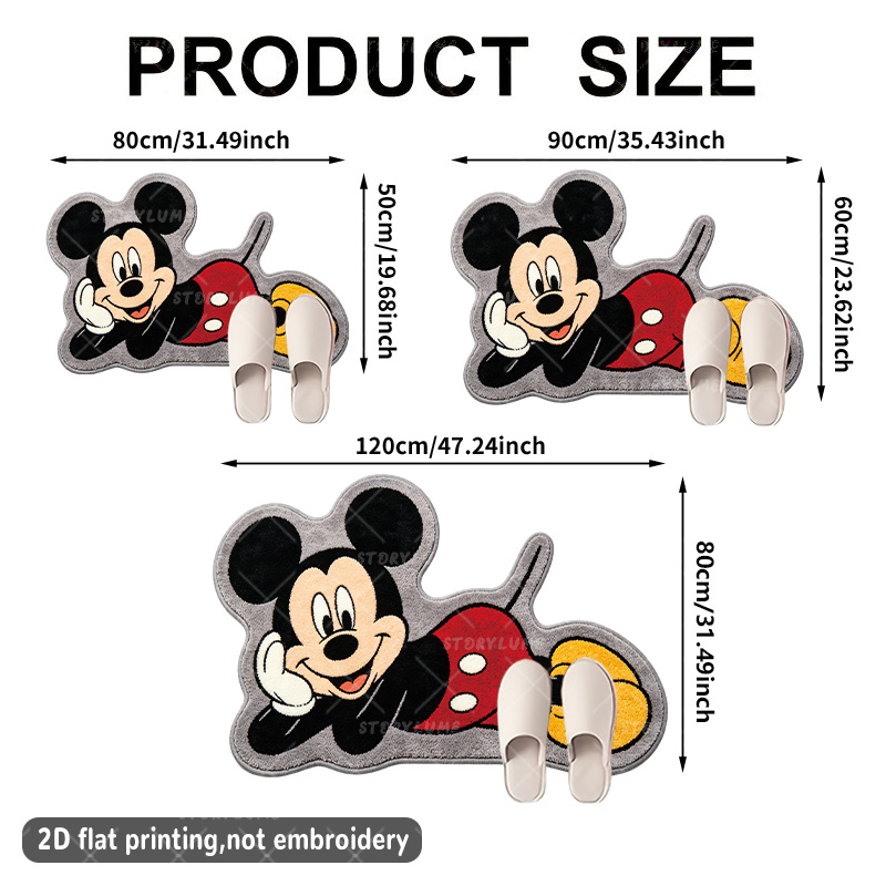 TEMU Tappeto Decorativo 2D PIATTO, 379-J, Guance Paffute Cartone Animato Peluche, Tappeto di , per Soggiorno Camera da Letto Cucina Armadio, Tappeto