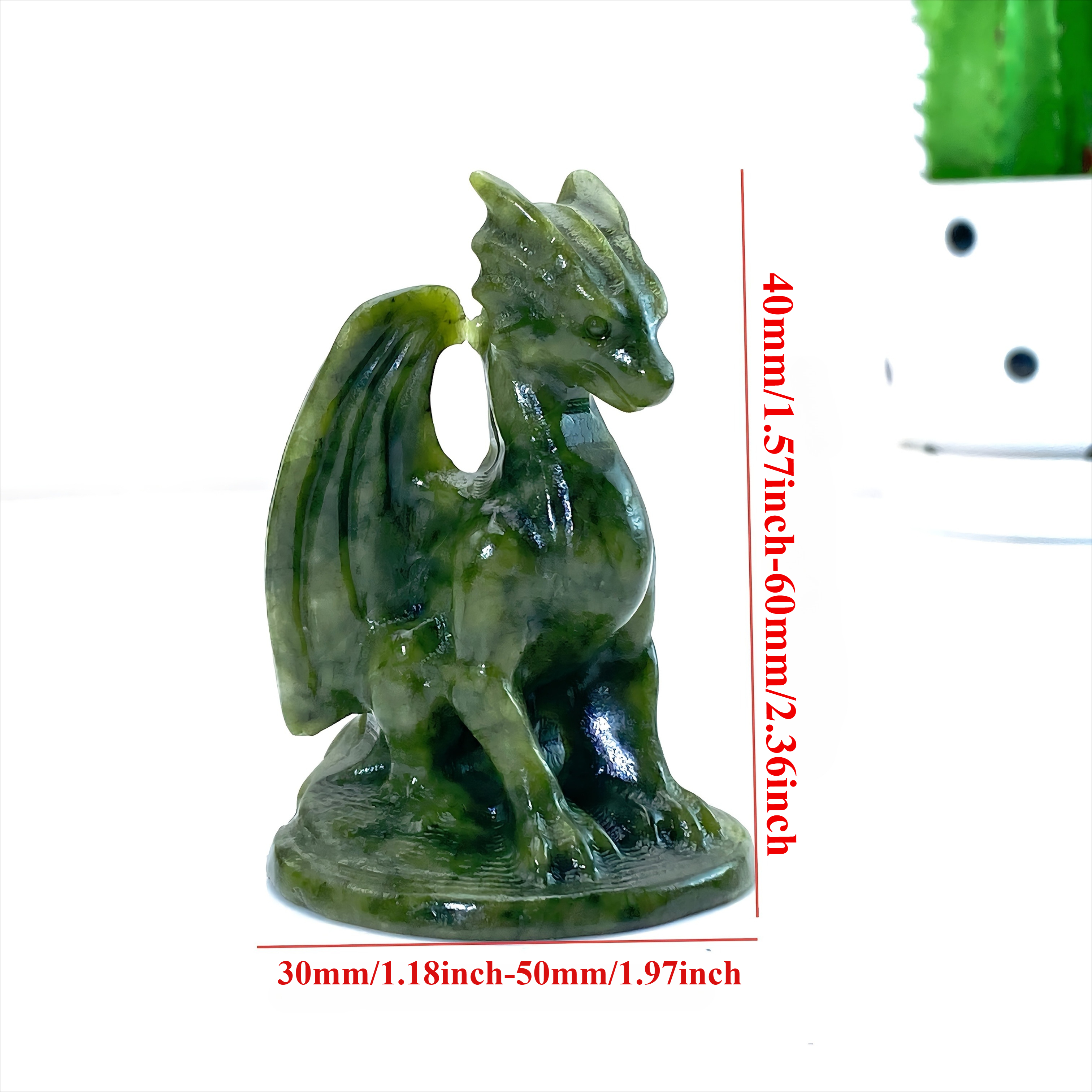 TEMU 1pc Xiuyan Dragon Stone Carving - Genuine Loose Stone With Winged Dragon, Irregular Shape Collectible For Home/desk/party Decor,