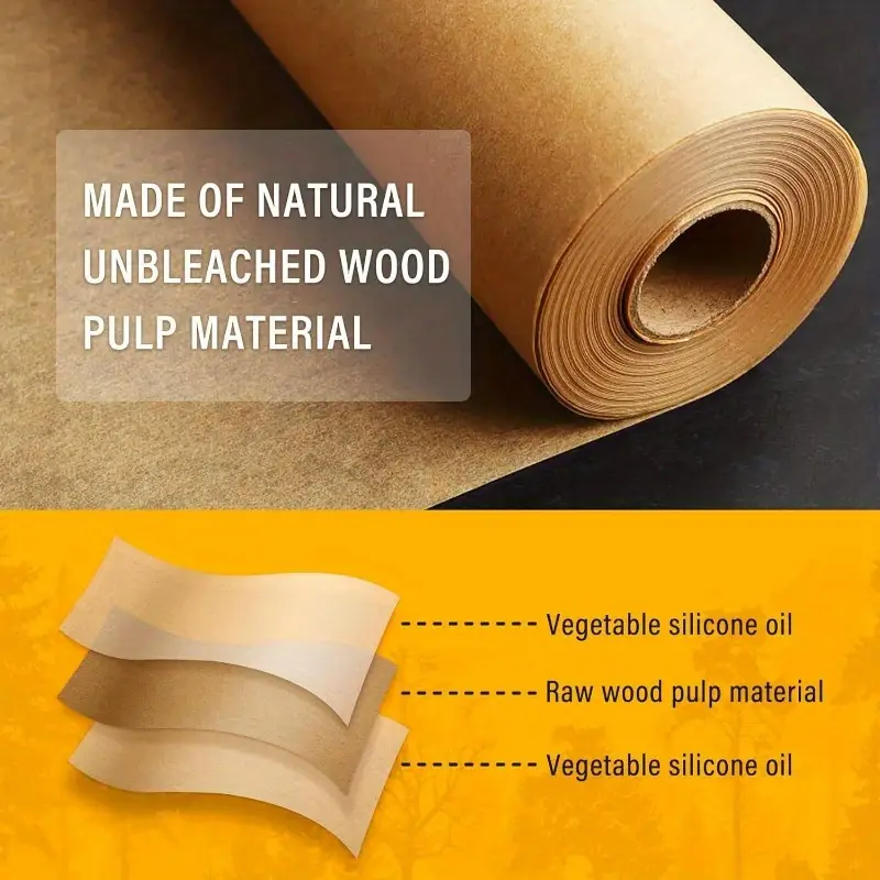 parchment paper sheets baking 16 - 24in precut non - stick parchment paper unbleached baking sheet paper air fryer, baking, grilling, steaming, oven suitable bread cake 150p Product details 2
