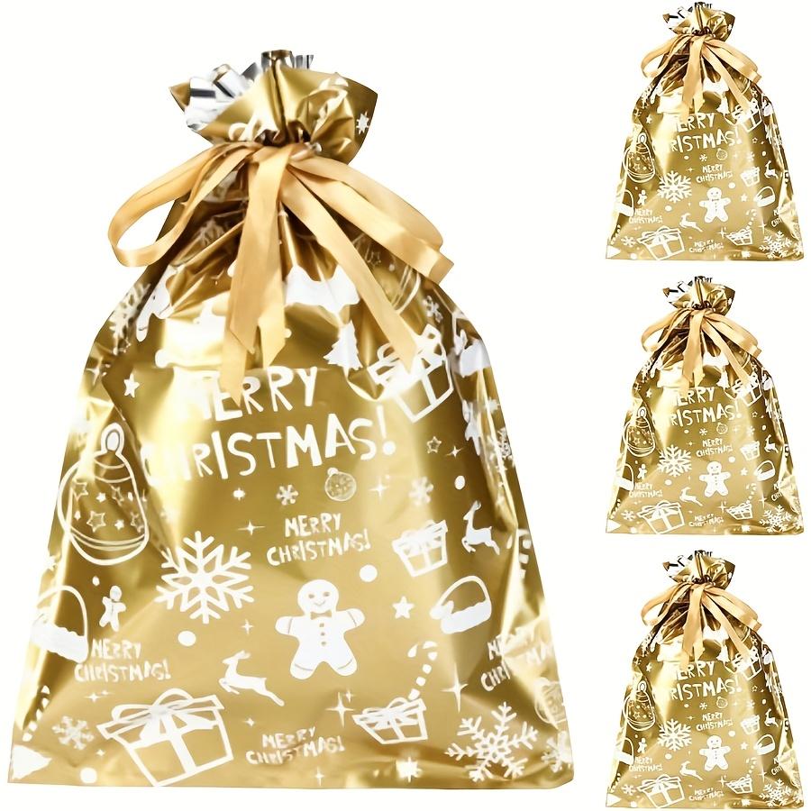 TEMU 4pcs Large Christmas Drawstring Bags, 11.42 X 16.93 Inches - Christmas Gift Bags And Party Decorations For The Christmas Tree