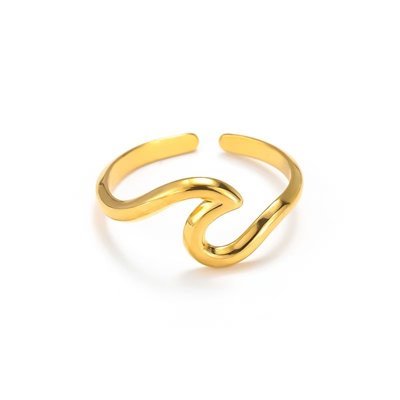 TEMU High-quality Hypoallergenic Stainless Steel Open-ring, Tarnish-resistant, Simple And Elegant, A Fashionable Women's Ring Suitable For Daily Wear