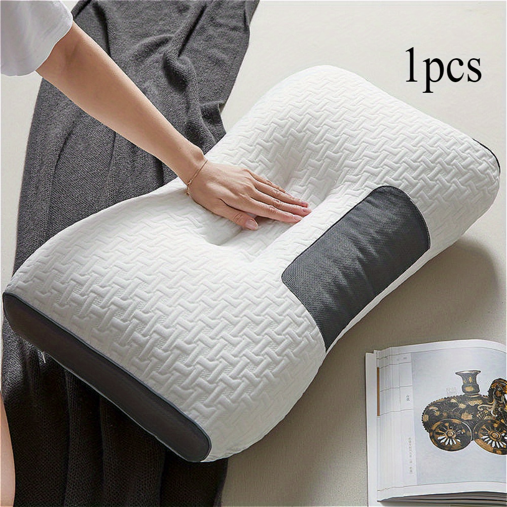 1pc 2pcs ergonomic neck pillow medium firmness polyester fiber deep sleep support for side and back sleepers home massage       pillow for living room and bedroom decor details 4