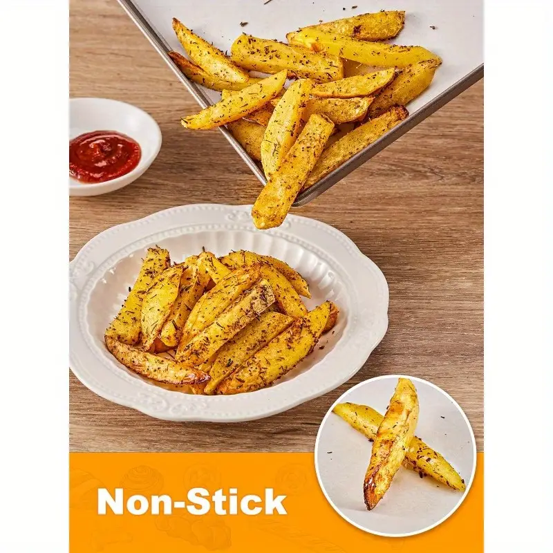 200pcs 12x16 inch non stick precut baking sheets air fryer steaming bread cupcakes versatile baking aid nonstick design material baking liners kitchen hobbyists Product details 5