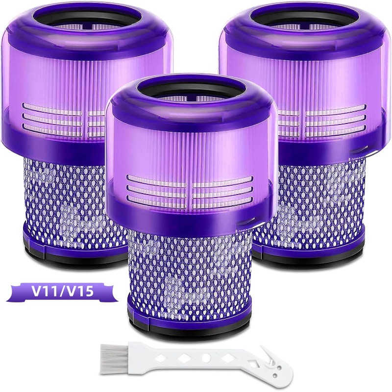 TEMU 3 Pack Filter With 1 Tool For V11 Animal, V15 Detect, Sv14, Sv22 Vacuum Cleaners, For Cordless Vacuum Cleaner Filter Replacement Accessory #