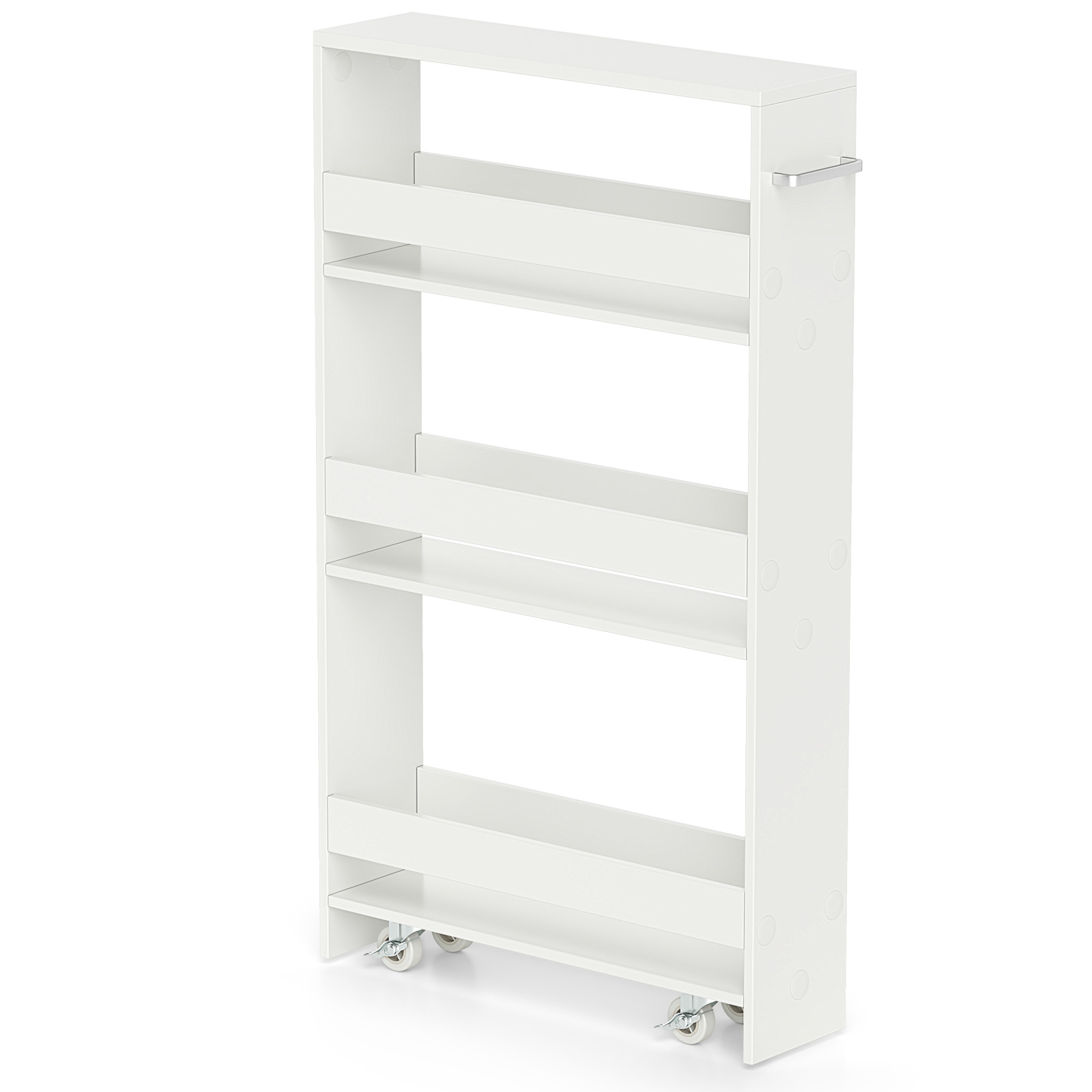 TEMU Chariot de cuisine, table d'appoint encombrante avec roulettes, étagères ouvertes, solution de rangement compacte pour votre cuisine, blanc