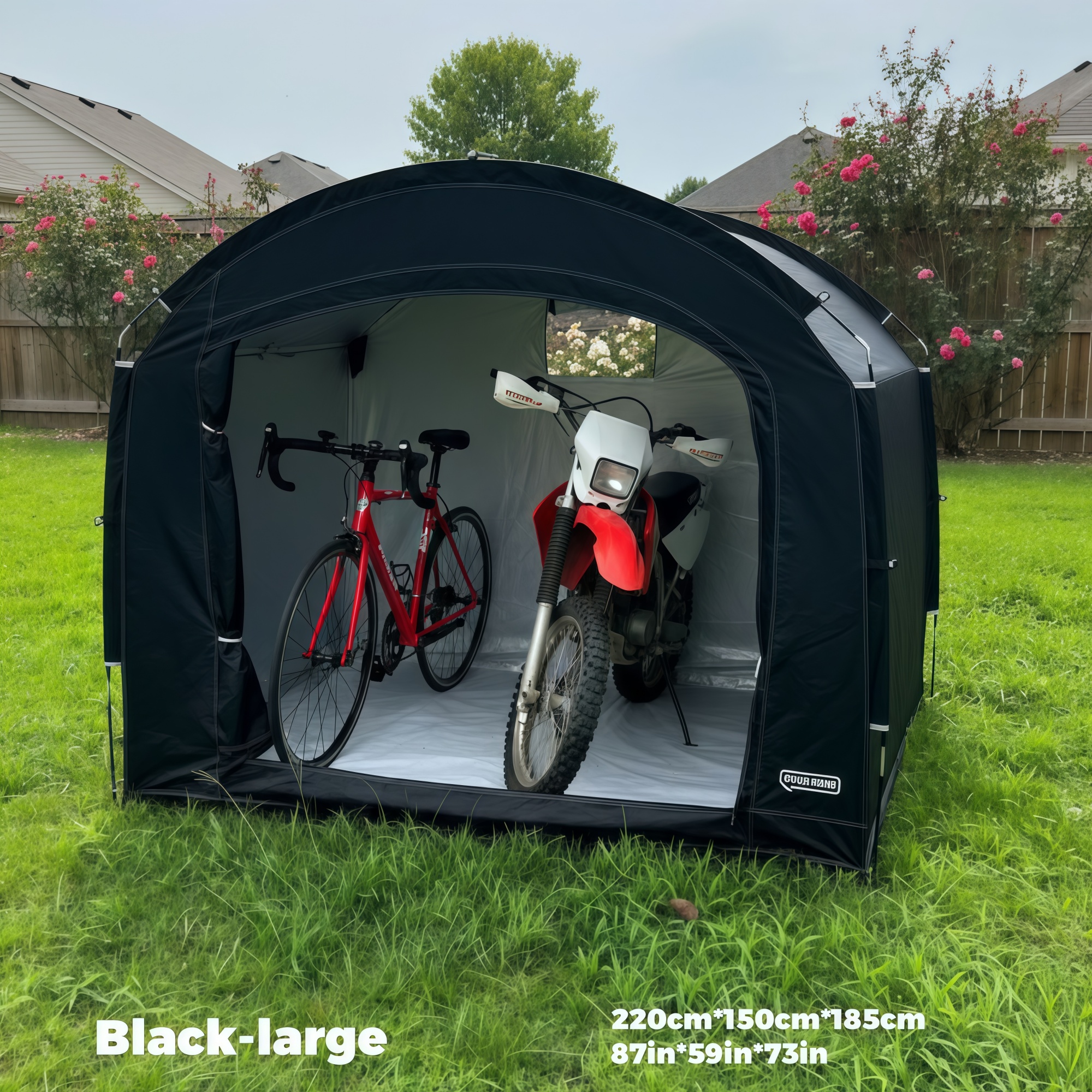 TEMU Bicycle And Motorcycle Sheds, Garages, Courtyard Tool Storage Sheds, Weather-resistant Storage Shade Canopies, Available In Beige, Green, ,