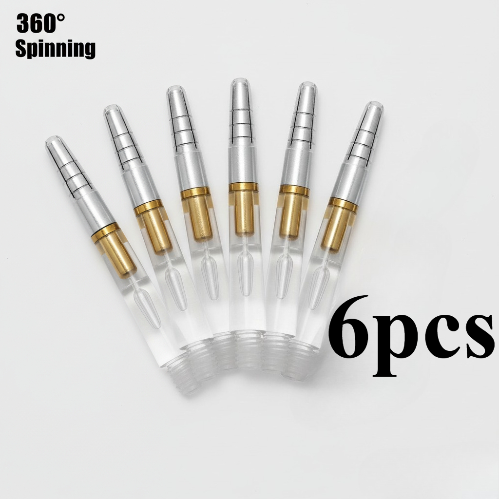 E-shop 6 Stk. Professionelle Spinning-Dartschäfte, 41 mm transparente Dart-Schäfte, 2BA-Gewinde drehbare Flügelhalterung zur Reduzierung von Ablenkung,