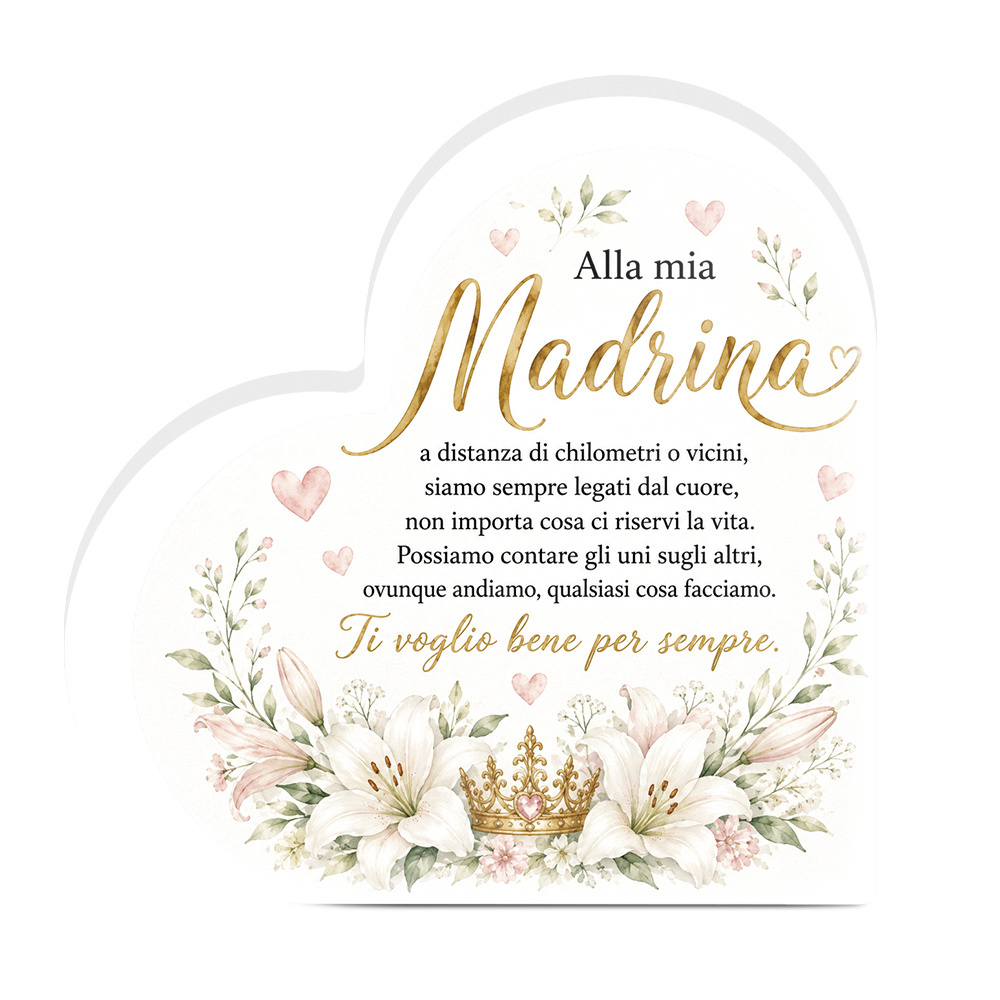 TEMU 2d Flat, 1pc Putuo Decor Italian Godmother Gift Pvc Sign - -shaped Table Decor With Italian Quotes "to Godmother Suitable For Home, Desk, - Alla