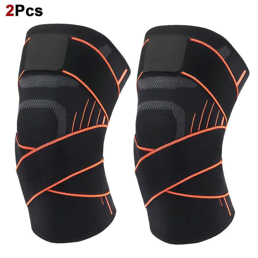 TEMU 2pcs Adjustable Strap Compression Knee Sleeves, Snug Support, Anti-slip Fit For Men Women, Running, Gym, Workout, Training & Weightlifting