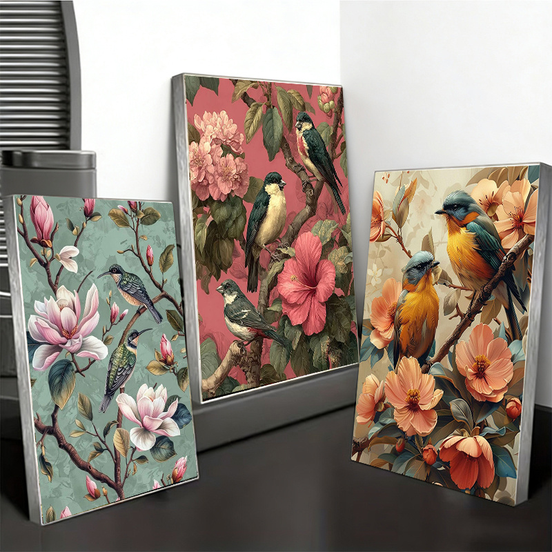 3pcs Diamond Painting Kit 7.87X 11.8Inch Bird-Themed Round Full Diamond Mosaic Diamond Kit Is Very Suitable for   Room Wall Decorations, Hanging Paintings
