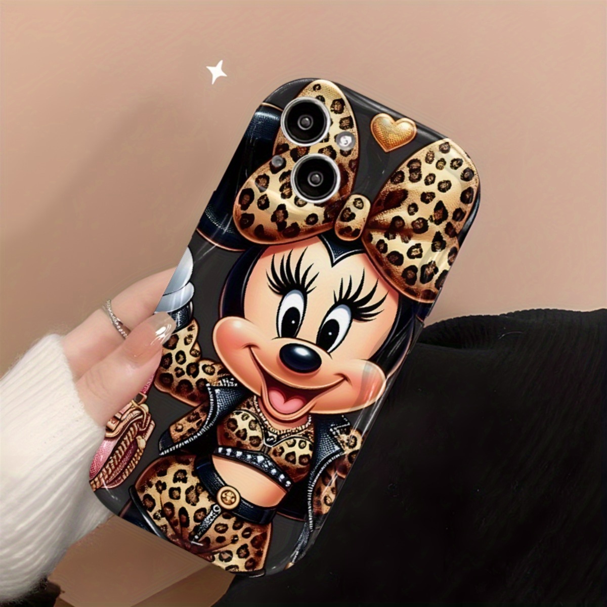 Disney cartoon cell phone caseMinnie Mouse leopard outfit stylish glamorousFor Apple for iphone 11/11 Pro/11 Pro Max 12/12 Pro/12 Pro Max/13/13 Pro/13 Pro Max/14/14 Plus/14 Pro/14 ProMax/15/15 Plus/15 Pro/15 Pro Max/16/16 Pro/16 Plus/16 Pro Max/X/XS/XSMax/tpu material protective