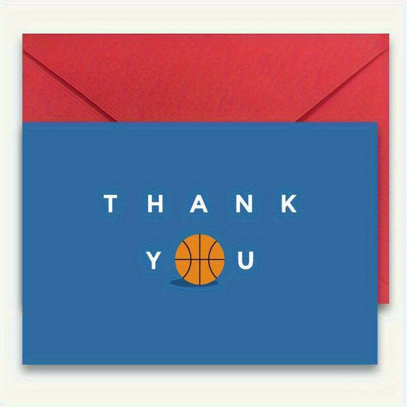 TEMU 1 Basketball Greeting Card, Thank You Card, Appreciation Gift, Suitable For Her/him, Sports , Includes Envelope
