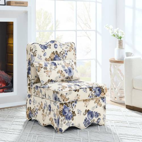 flannel single dining chair with soft seat cushion and backrest no armrests matching pillow used as waist cushion this dining chair used room blue