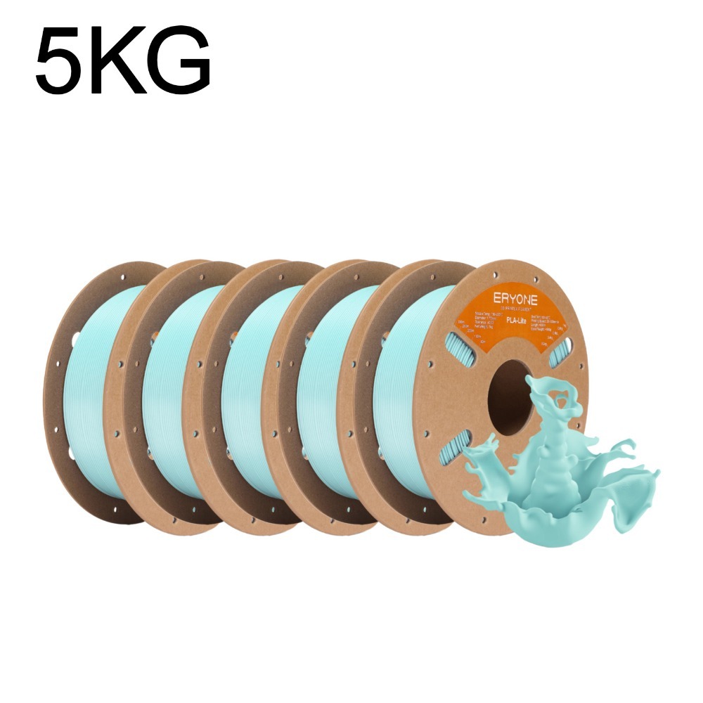 Eryone Pla-lite 3d Printing Supplies Filament For 3d Printer, 5 Rolls, 5kg 1.75mm +/ -0.03mm, Compatible With Most 3d Printers, Easy & Transition