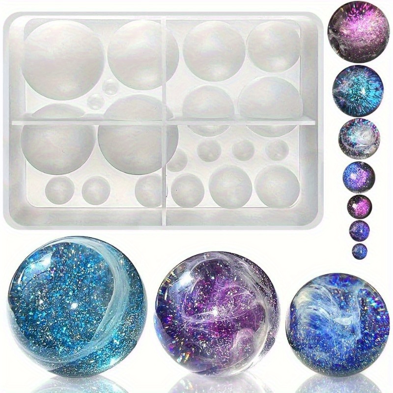 20- Sphere Molds For Resin Casting, Round Ball Molds For Resin, Silicone Orb Molds For Creation