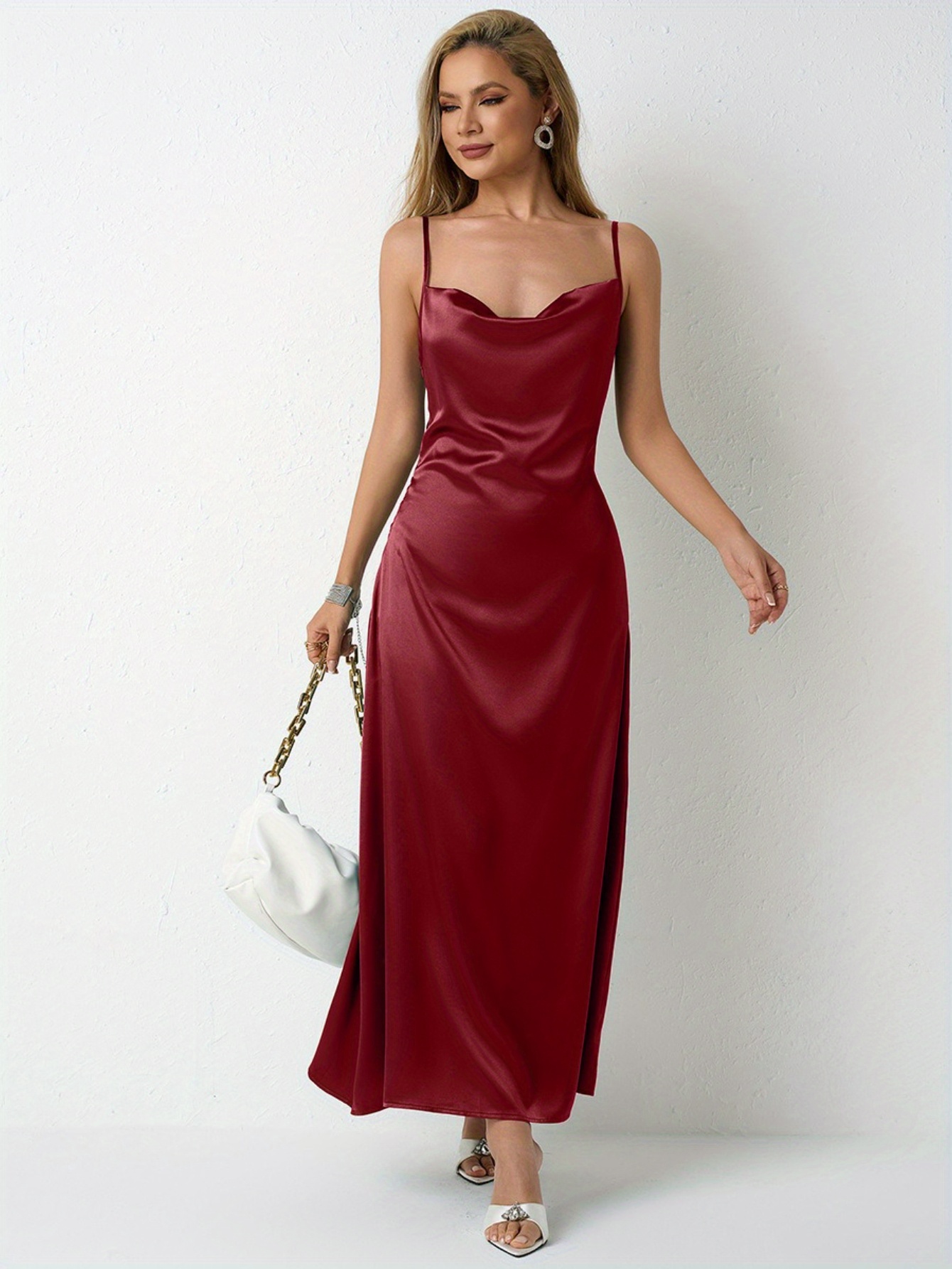 open lace back dress Daphne Red Satin Mini Dress - US 10 main image 1