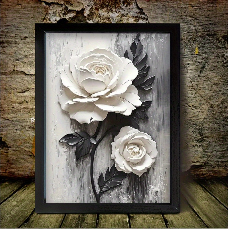 

1pc Black , Beautiful White Frame Canvas Prints Poster, Ready To Hang, Birthday Party Decor, New Year Halloween Christmas Easter Gift, Room Office Wall Decor, Perfect Gift And Home Decor