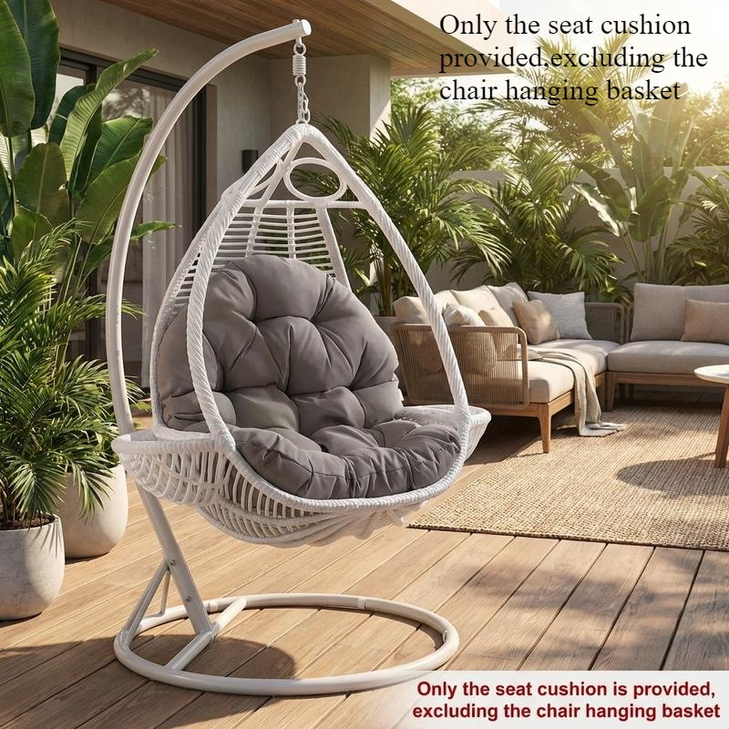 Indoor Outdoor Egg Chair Pad, Heavy Weight Fabric Durable, Soft Filling Like Clouds, User-Friendly Ties Fixation, for Study And Sunbathing, Suspended Seating Mat