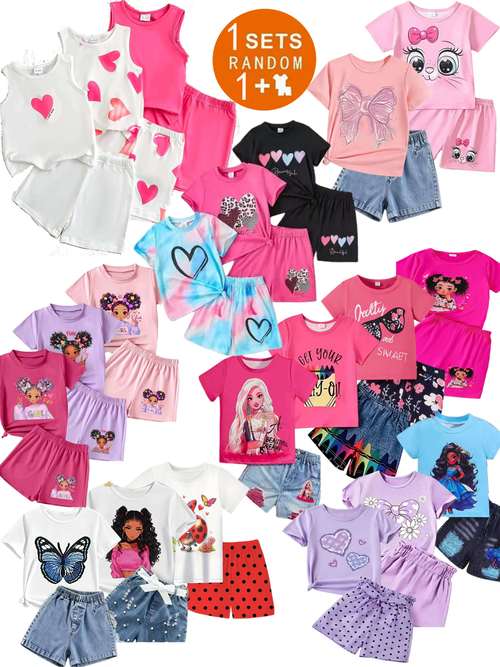 40pcs set childrens spring summer outfit trendy and cute outdoor sports casual clothing 3 13 fashionable holiday outdoor