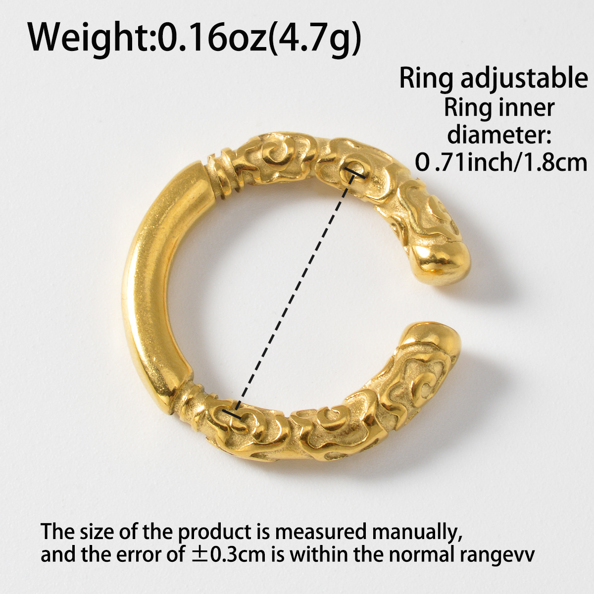 2pcs Golden Hoop & Black Wukong Couple Ring Set, Vintage Style