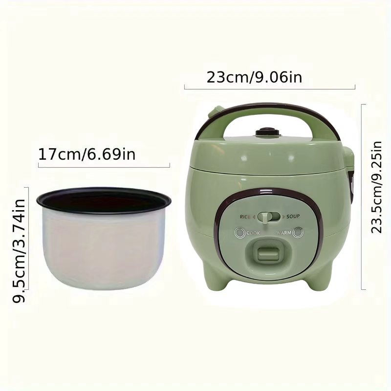 TEMU Rice Cooker, Mini Rice Cooker, For 1 Person, Compact Portable Hot Pot With Function, Suitable For Home, , Office, And Travel Use, One-button