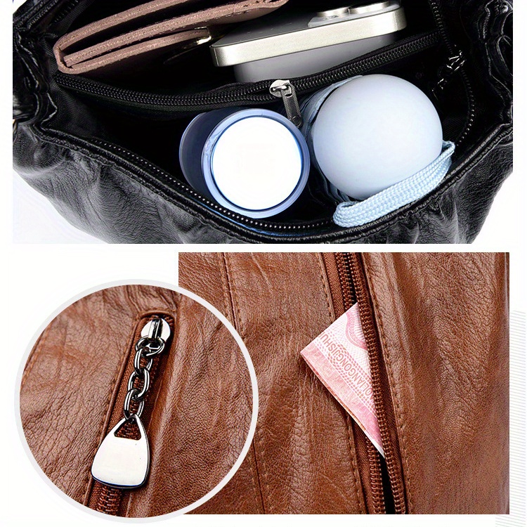 Women's -like Crossbody Bag - Convertible Shoulder Purse with Zipper Closure, Adjustable Strap, Structured Tote for Work, Everyday & Formal Events - Available in Brown, Red, Black - Elegant Women's Handbag, Crossbody Purse, Sleek Texture, Textured Finish