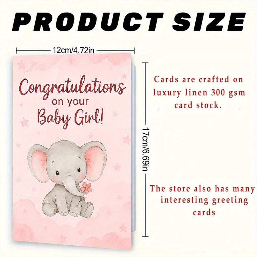 Adorable Elephant-Themed Card for New Parents