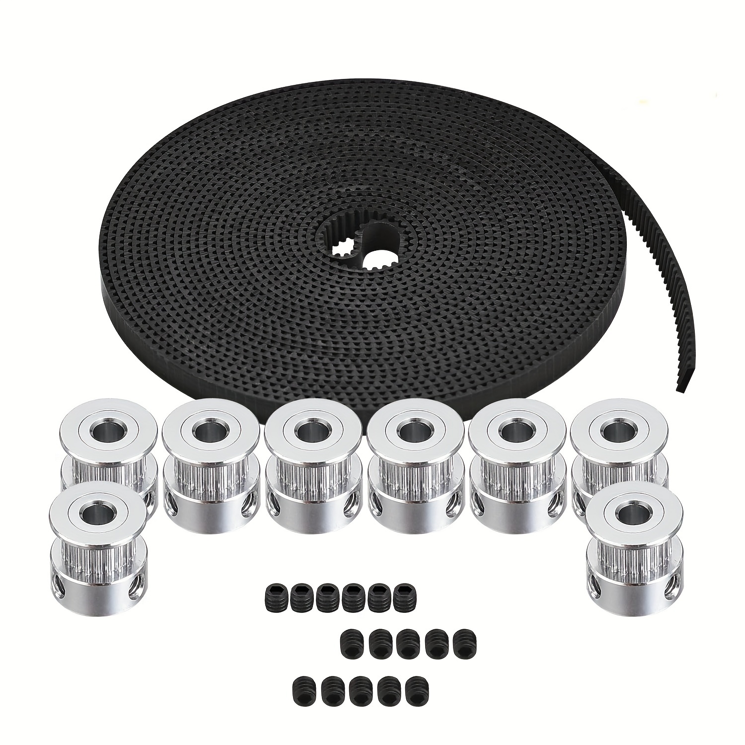 TEMU Gt2 Timing Belt Pulley, 8pcs 5mm 20-tooth Timing Pulleys And Gt2 2m Timing Belt With 2mm Pitch And 6mm Width, Suitable For 3d Printers And Cnc