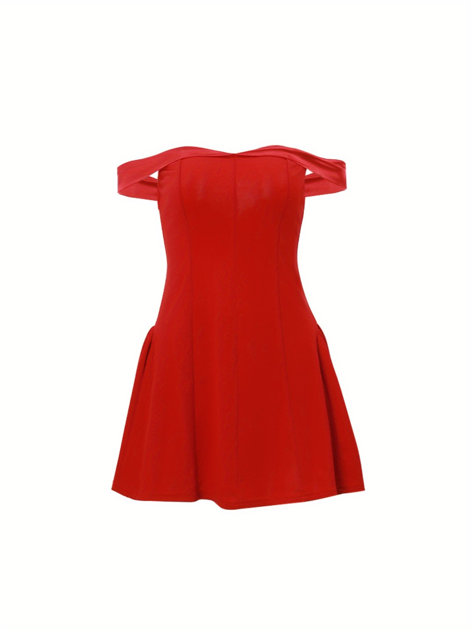 off shoulder dress black sold on Temu United States