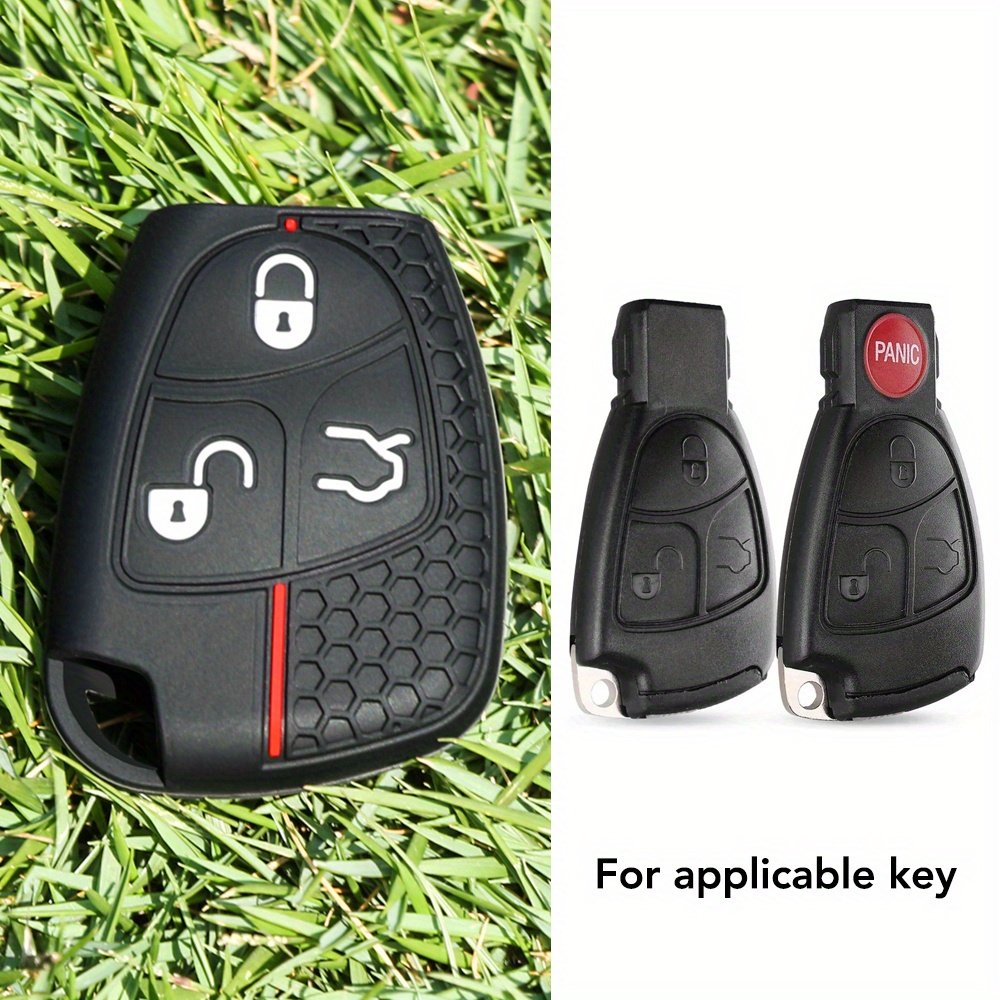 Image of For Mercedes C B E W203 W204 W202 W210 W208 W245 Gl Cls Clk Slk Silicone Keychain Car Key Fob Cover Case