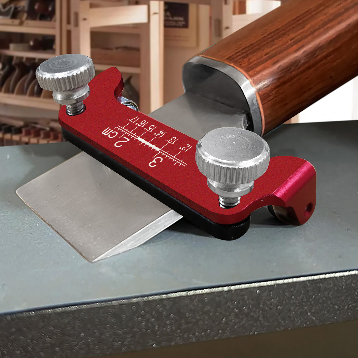 precision aluminum knife sharpener with fixed angle guide ideal for woodworking chisels planes carving tools   angle scale