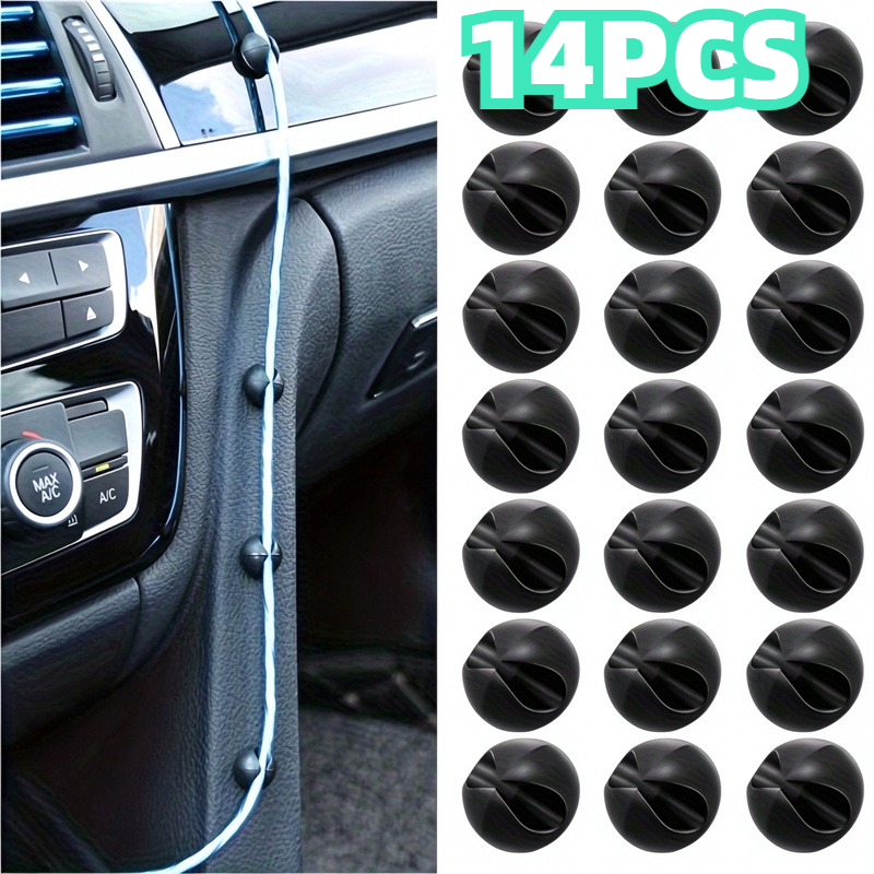 TEMU 14pcs Car Dashboard Wire Organizer Clips | Plastic Cable Management Clips For Headphones And Charging Cables, Universal Fit For Car Interior