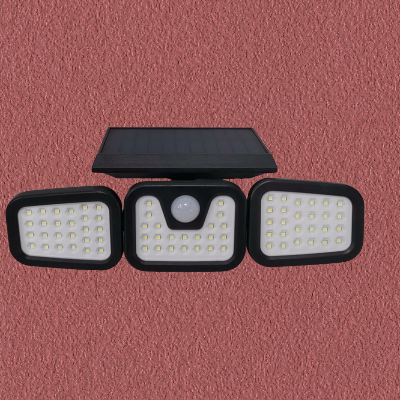 TEMU Applique Murale LED Rotative à 3 Têtes, Lampe Solaire LED à Détecteur de Mouvement ; Éclairage à 270°, IP65, Projecteur LED Solaire de Sécurité
