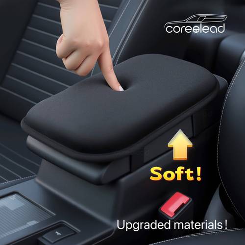 high end black car armrest cushion thickened and ultra soft essential for road trips and comfortable armrest cushion offers a pleasant relieves arm fatigue and is fits opening armrest boxes