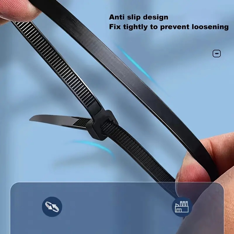 300pcs 10.16/15.24/20.32 cm Black Nylon Zip Ties, Adjustable Self-locking Zip Ties, Waterproof and Anti Slip, Fixing and Bundling Zip Ties, Suitable for Outdoor Cables, Gardening and Household Multi-purpose Bundling