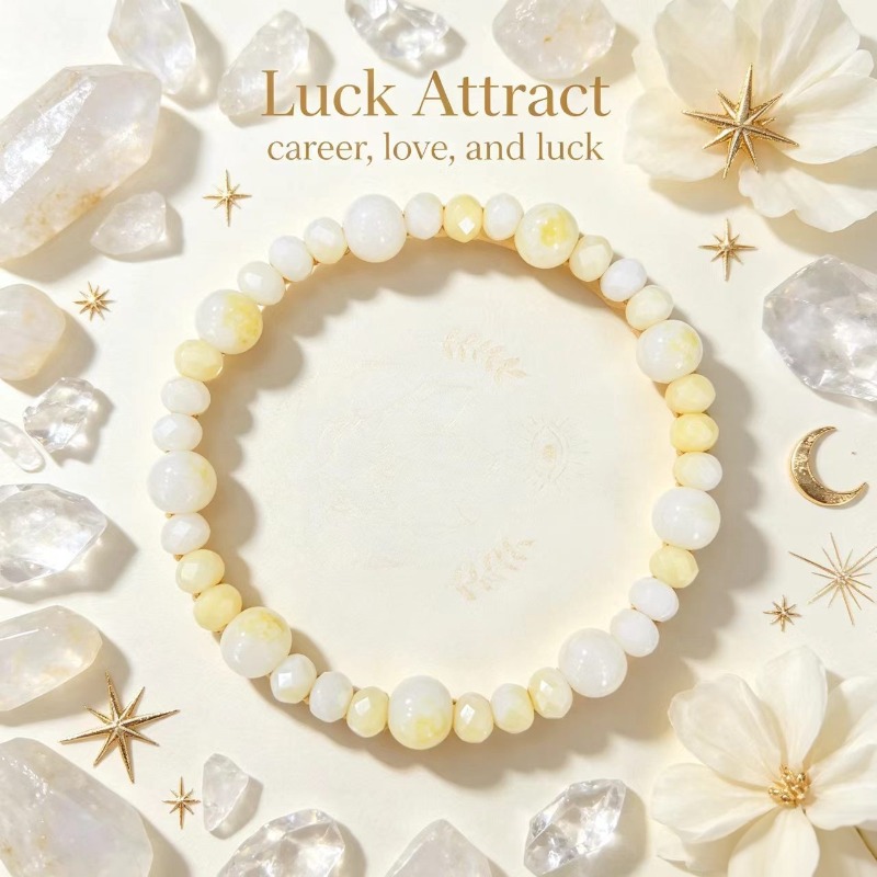 Pale Yellow Mixed-Color Bead Bracelet