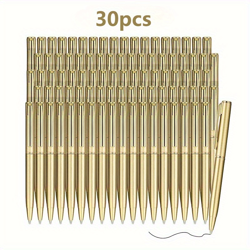 Image of 10/ 30 Small Ballpoint Pen Mini Pen Set, 4-inch Short Portable Signature Pen For Notebook Pocket Signature Notepad School Office (golden, Classic)