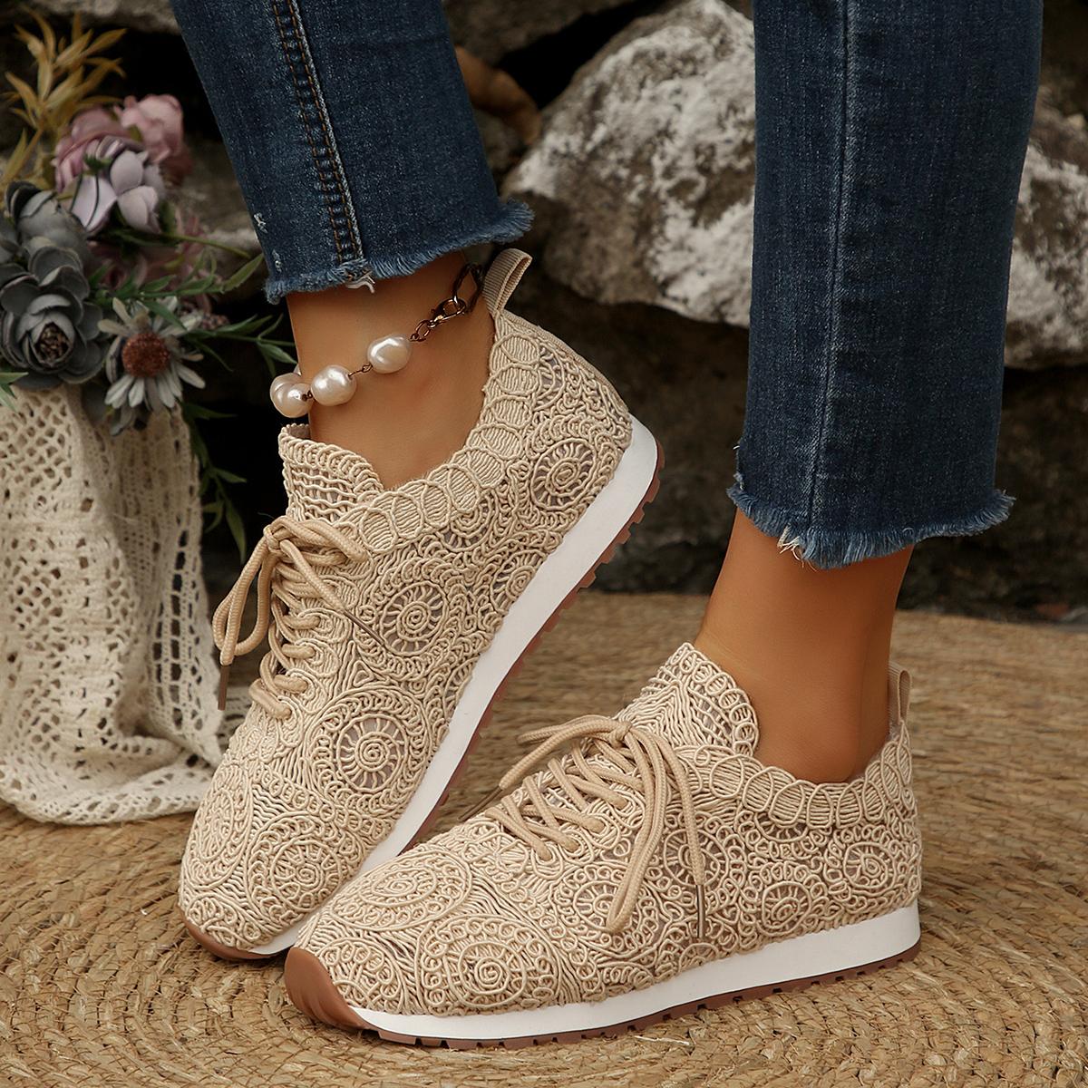 TEMU New Women's Knit Breathable Skate Shoes Sneakers Tennis Non-slip Walking Fitness Gym Training Comfortable Fashion Casual Shoes